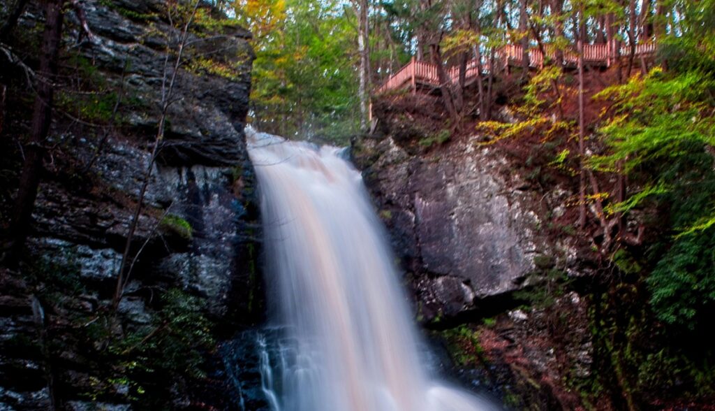A waterfall at Bushkill Falls