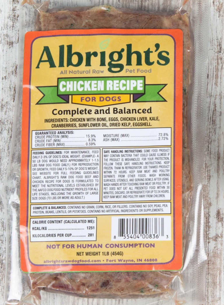 A photo of Albright's chicken recipe for dogs.